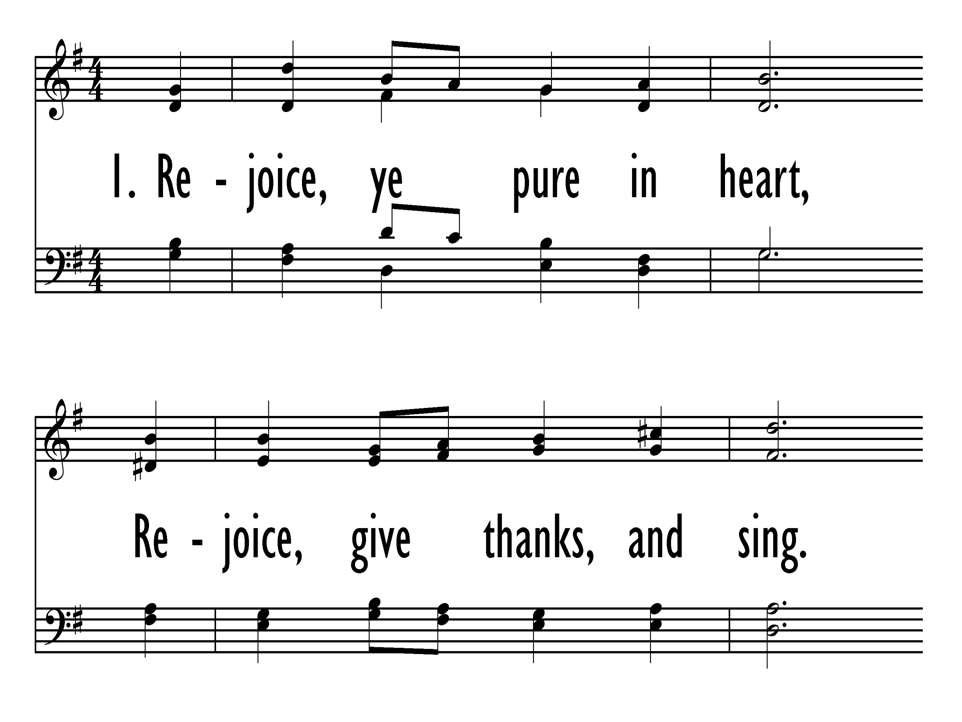 The United Methodist Hymnal 161. Rejoice, ye pure in heart | Hymnary.org